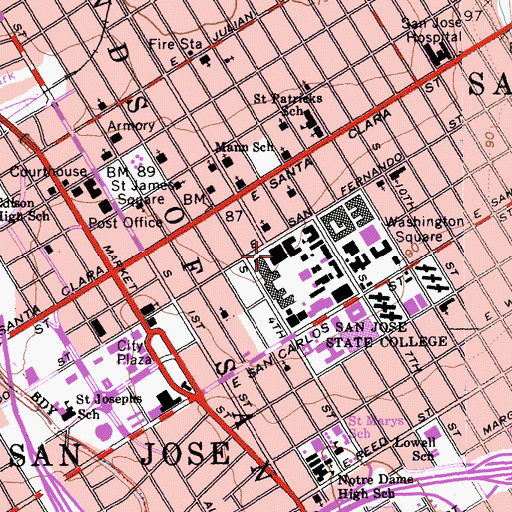 Topographic Map of Hugh Gillis Hall, CA