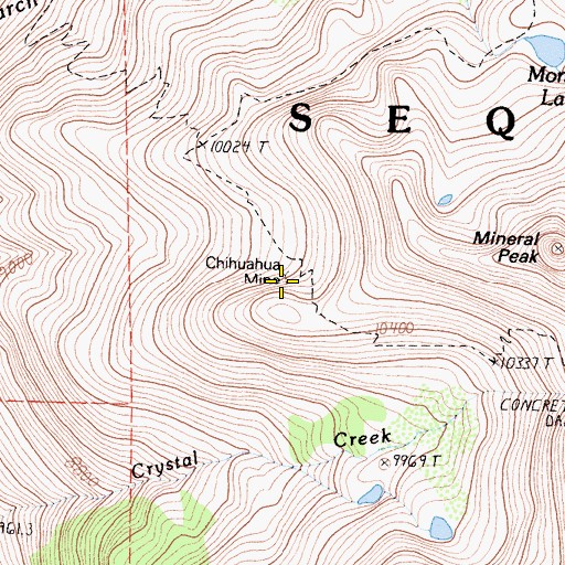 Topographic Map of Chihuahua Mine, CA
