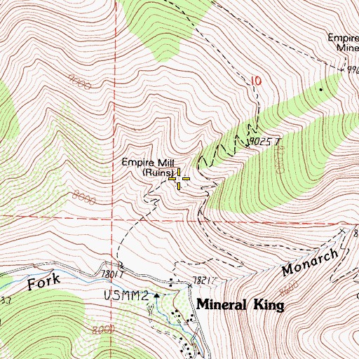 Topographic Map of Empire Mill (historical), CA