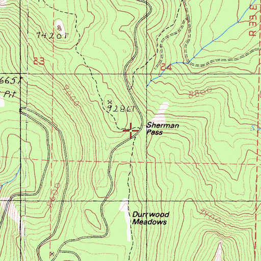 Topographic Map of Sherman Pass, CA