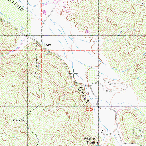 Topographic Map of Bautista Canyon, CA