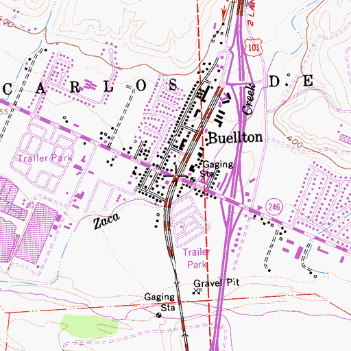 Topographic Map of Buellton, CA