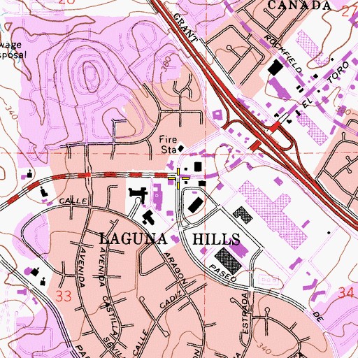 Topographic Map of Laguna Hills, CA
