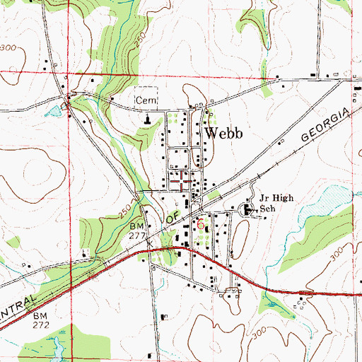Topographic Map of Webb Post Office, AL