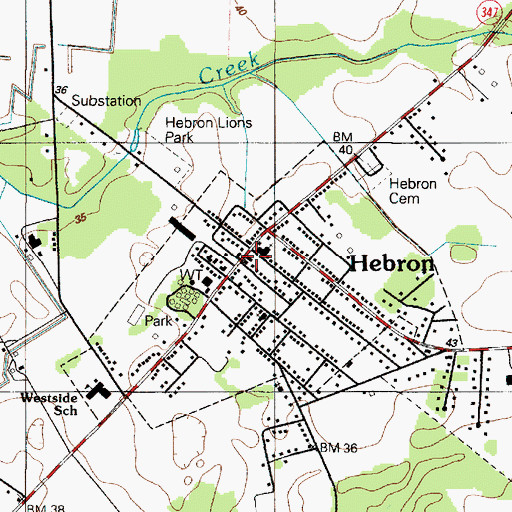 Topographic Map of Hebron Post Office, MD