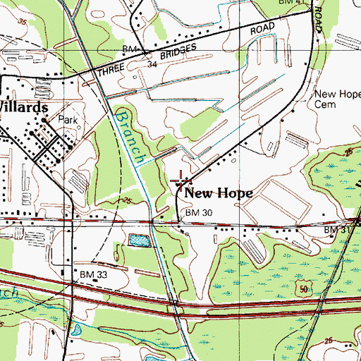 Topographic Map of New Hope United Methodist Church, MD