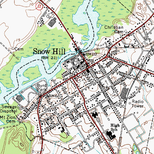 Topographic Map of All Hallows Episcopal Church, MD