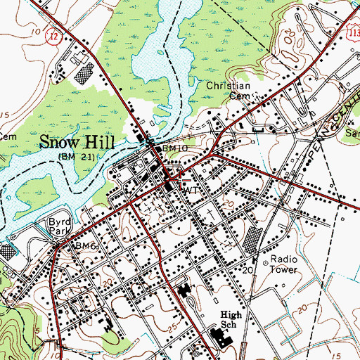 Topographic Map of Bates Memorial United Methodist Church, MD