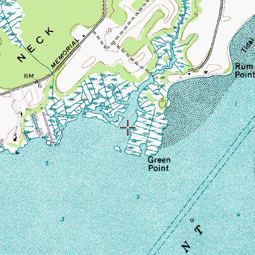 Topographic Map of Green Point Creek, MD