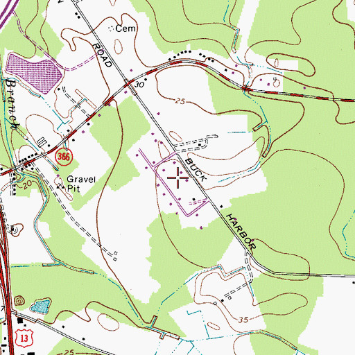 Topographic Map of Harbor Acres, MD
