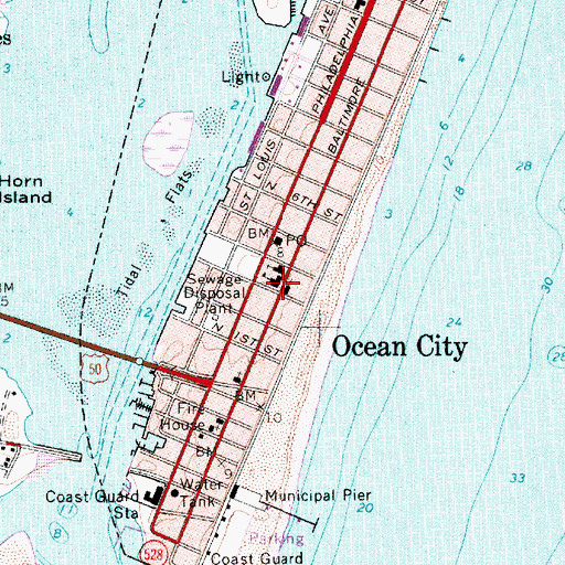 Topographic Map of Ocean City State School (historical), MD