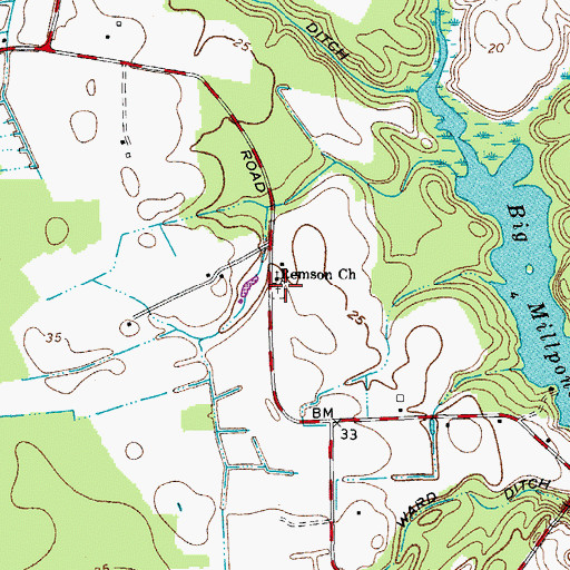 Topographic Map of Remson Methodist Cemetery, MD