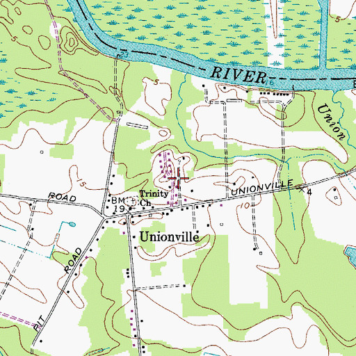 Topographic Map of Unionville Heights, MD