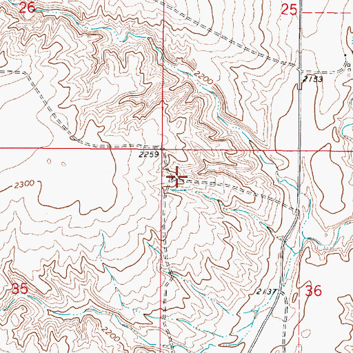 Topographic Map of Long View School (historical), MT