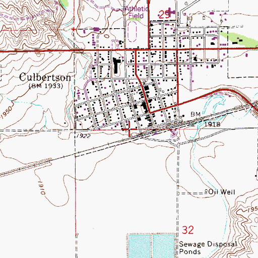 Topographic Map of Saxton Independent Elevator (historical), MT