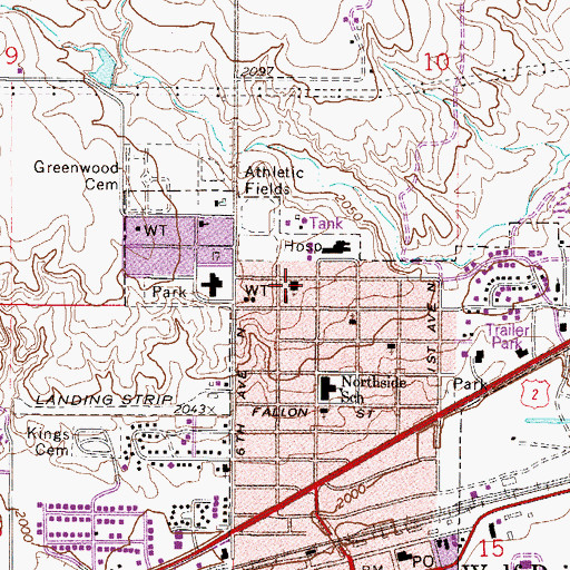 Topographic Map of First Lutheran Church, MT