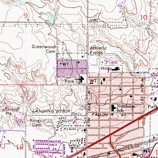 Topographic Map of Faith Lutheran Home, MT
