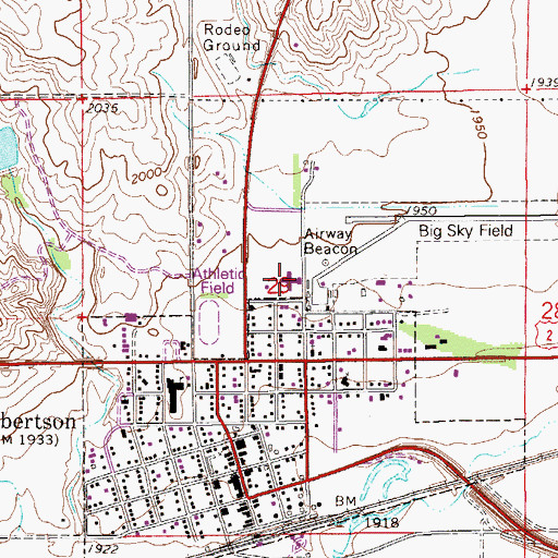 Topographic Map of Roosevelt Medical Center, MT