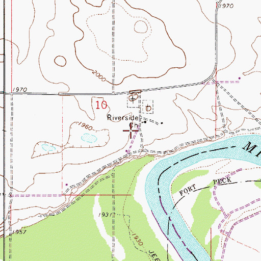 Topographic Map of Riverside School (historical), MT