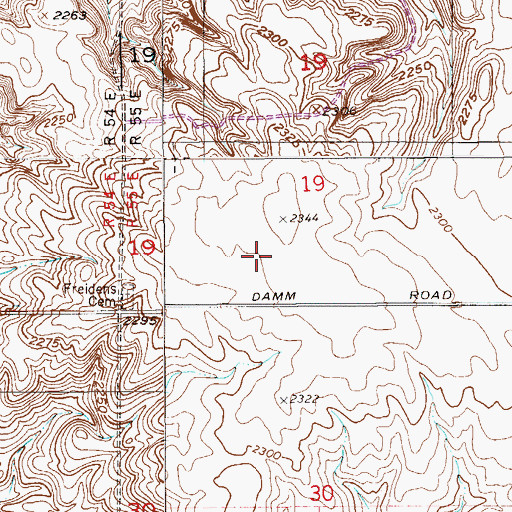Topographic Map of Damm School Number Two (historical), MT