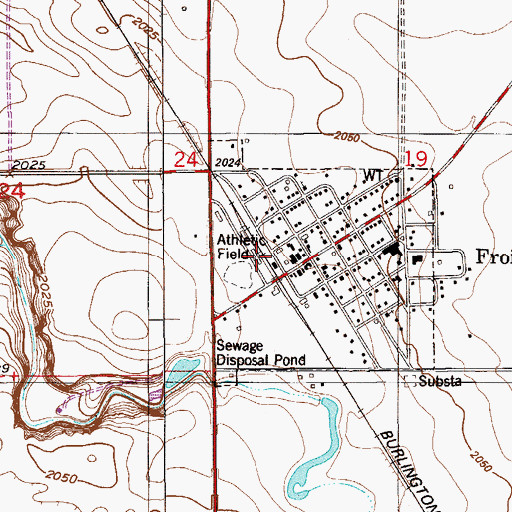 Topographic Map of Farmers Elevator Company of Froid - Elevator Number One, MT