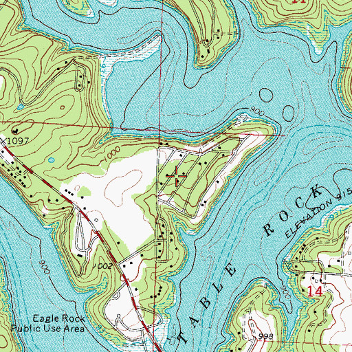 Topographic Map of Chain-O-Lakes, MO