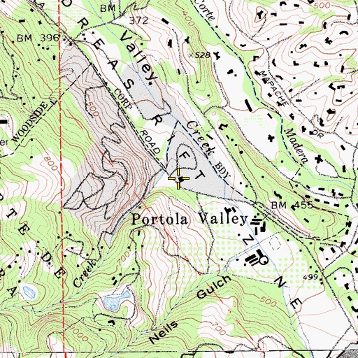 Topographic Map of Our Lady of the Wayside Roman Catholic Church, CA