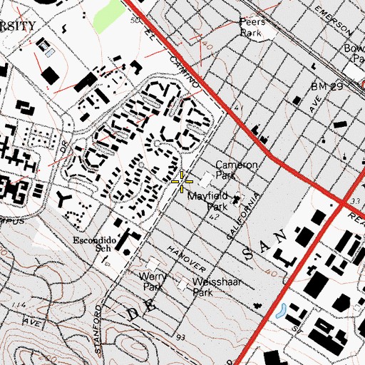 Topographic Map of The Church of Jesus Christ of Latter Day Saints, CA