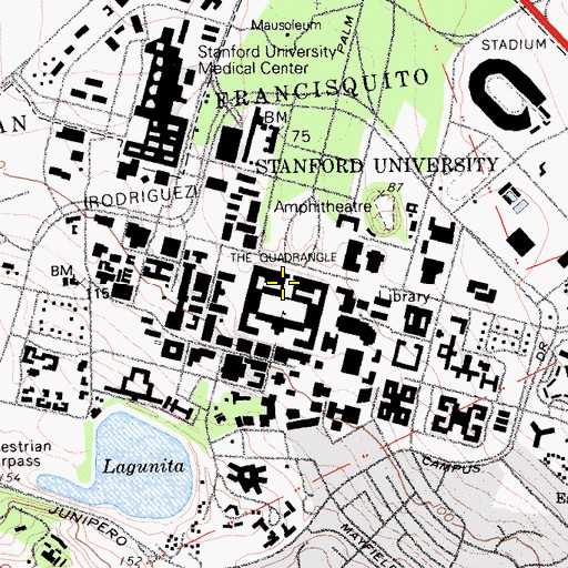 Topographic Map of Margaret Jacks Hall, CA