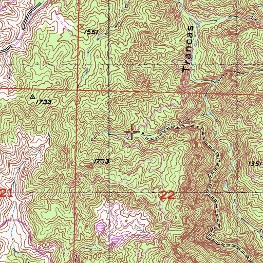 Topographic Map of Smiley Place, CA