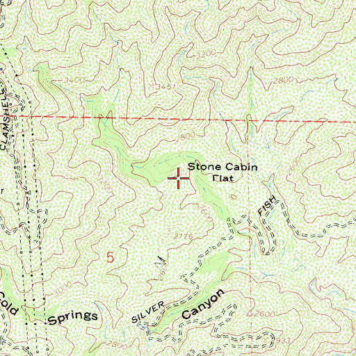 Topographic Map of Stone Cabin (historical), CA