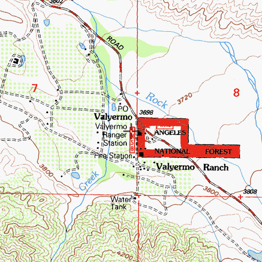 Topographic Map of Valyermo Ranger Station, CA