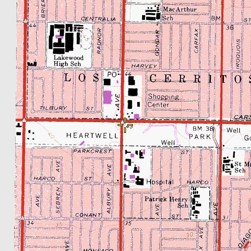 Topographic Map of Llewellyn School (historical), CA