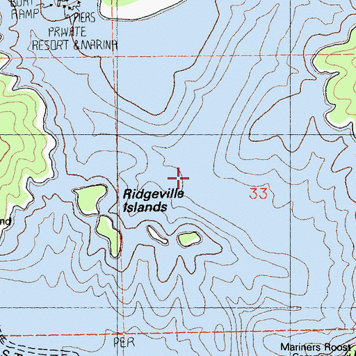 Topographic Map of Batham Dredge Mine, CA