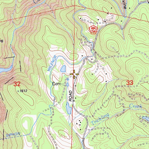 Topographic Map of Yankee Hill Post Office (historical), CA