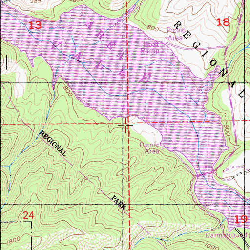 Topographic Map of Lichen Bark Picnic Area, CA