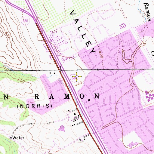 Topographic Map of Athens Downs Park, CA