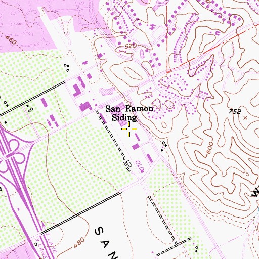 Topographic Map of San Ramon Post Office, CA