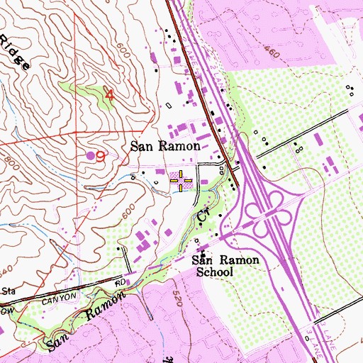 Topographic Map of Venture School, CA