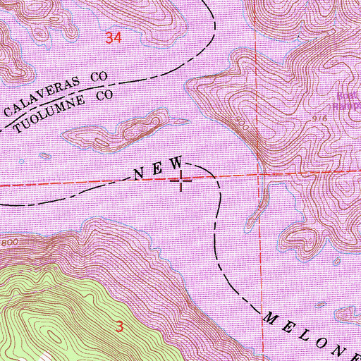 Topographic Map of Bostick Bar, CA