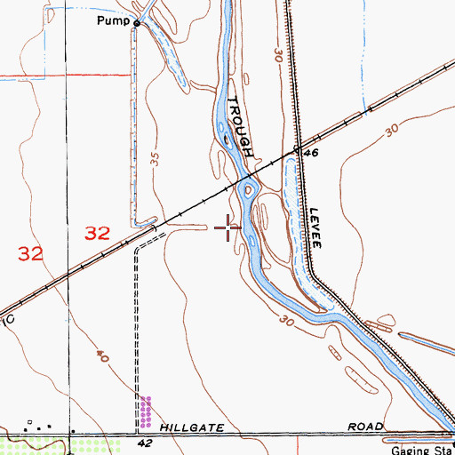 Topographic Map of Hannum Bridge (historical), CA