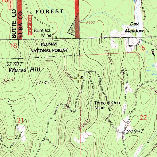 Topographic Map of Bootjack Mine, CA
