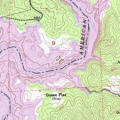 Topographic Map of Rattlesnake Bar (historical), CA