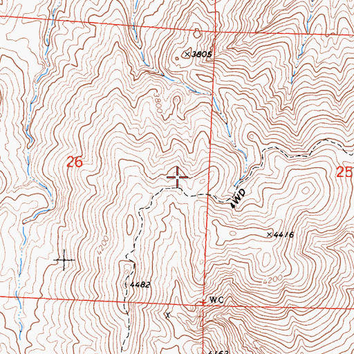 Topographic Map of Big Four Mine, CA