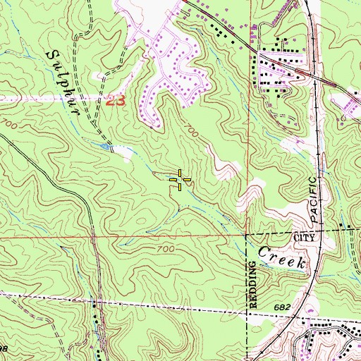 Topographic Map of Carlson and Sandburg Mine, CA