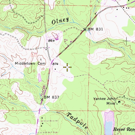 Topographic Map of Lechner Mine, CA