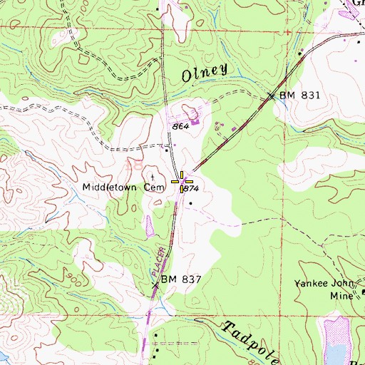Topographic Map of Middletown (historical), CA