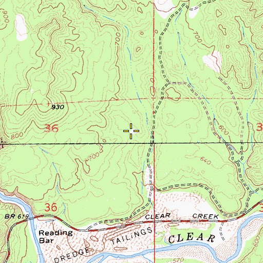 Topographic Map of Winchester Placer Mine, CA