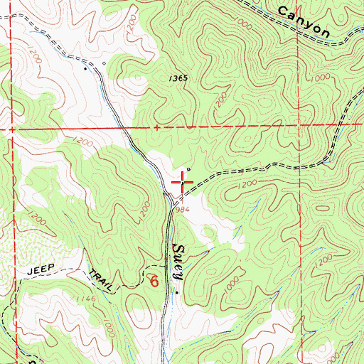 Topographic Map of Suey Creek School (historical), CA
