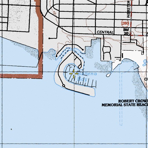 Topographic Map of Ballena Bay Marina, CA